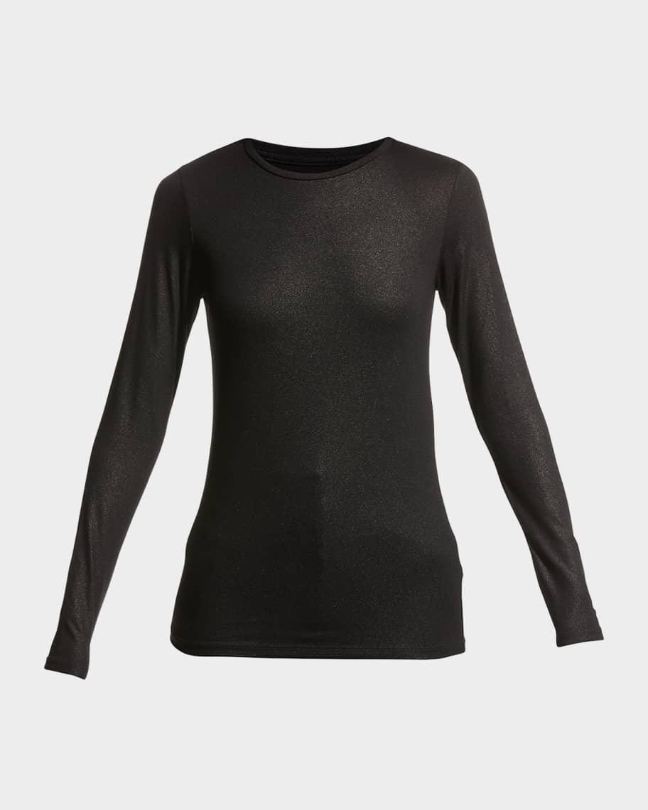 Metallic Long-Sleeve Viscose Tee Product Image