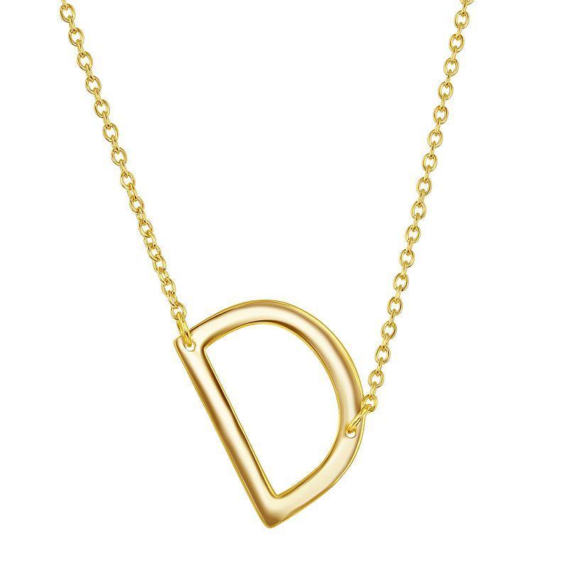 Sterling Silver Sideways Initial Necklace, Womens Yellow Product Image