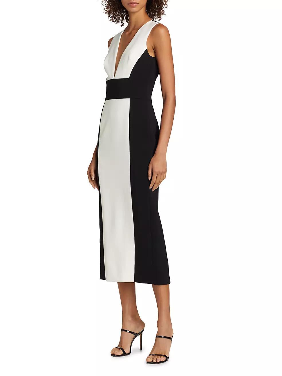 Colorblock Sleeveless Sheath Midi-Dress Product Image