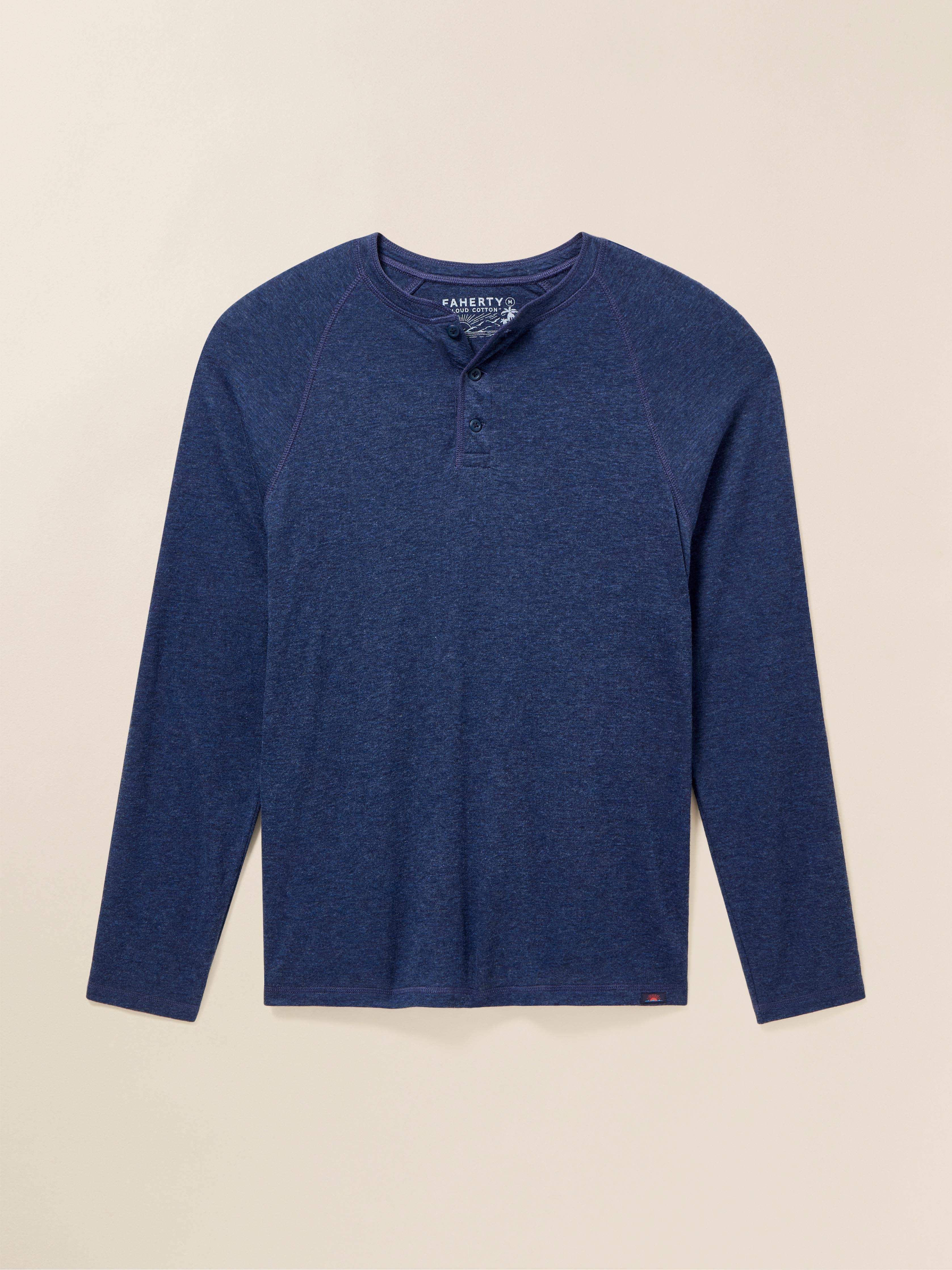 Long-Sleeve Cloud Henley (Tall) - Baltic Navy Heather Male product image