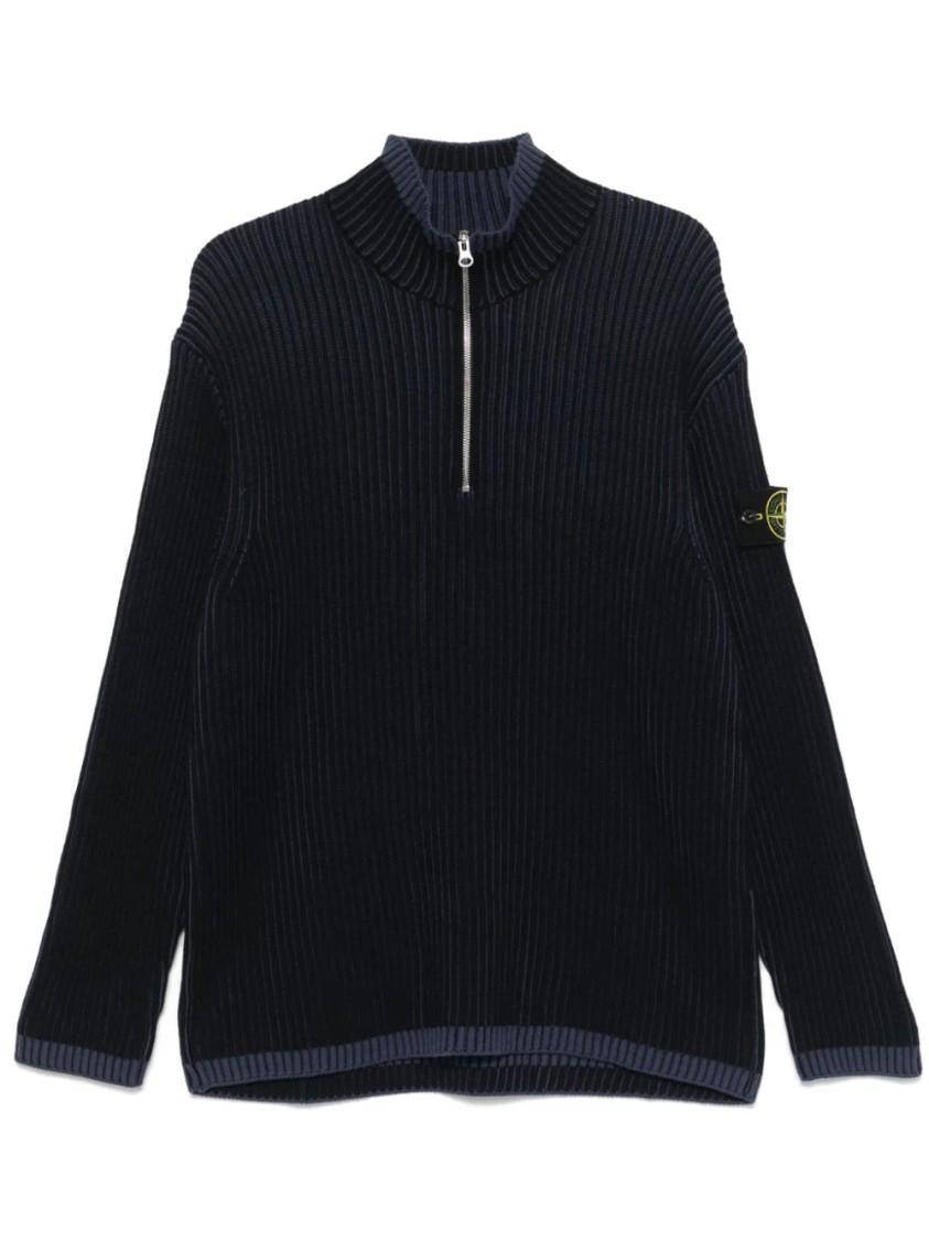 STONE ISLAND Virgin Wool Sweater In Black Product Image