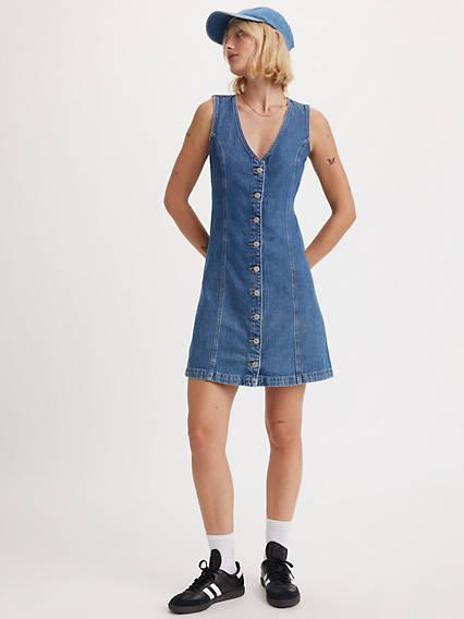 Thora Denim Mini Dress Product Image