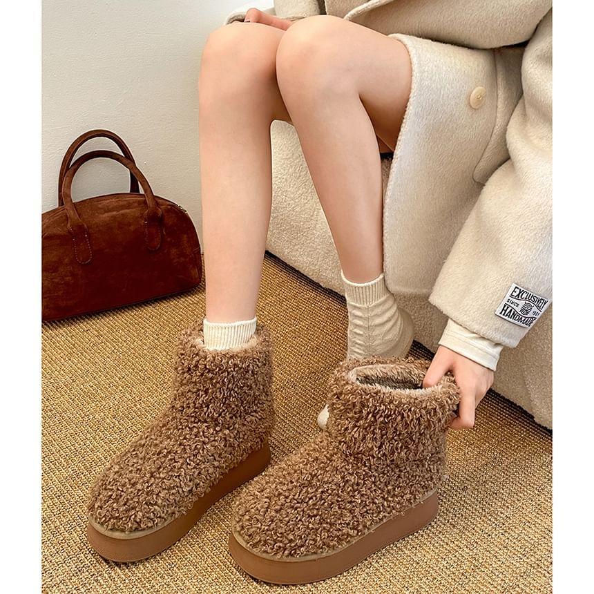 Platform Fleece Snow Ankle Boots Product Image