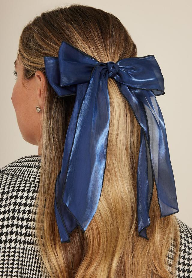 Navy Hair Bow Barrette Product Image