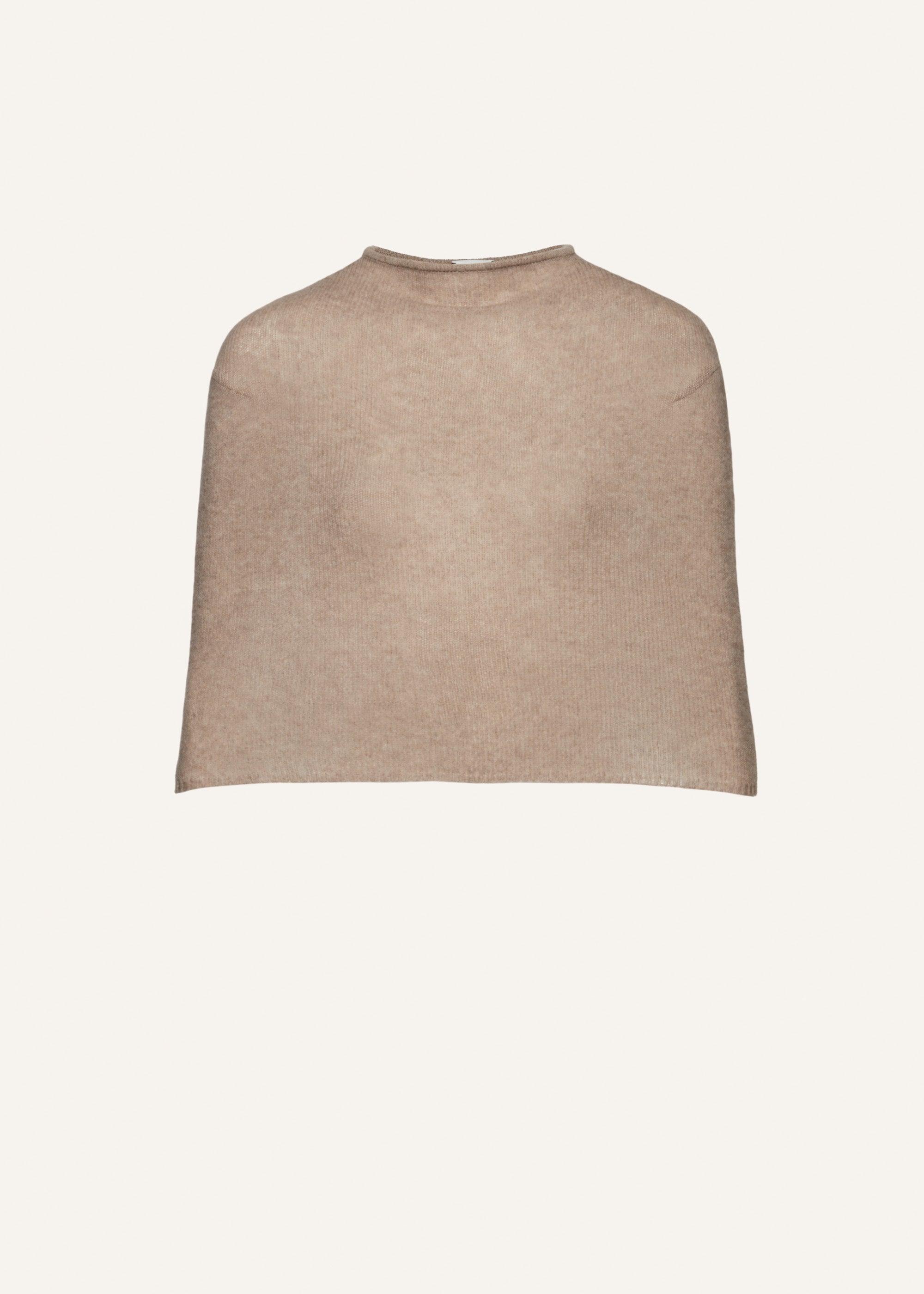 Cashmere knit shawl in beige Product Image