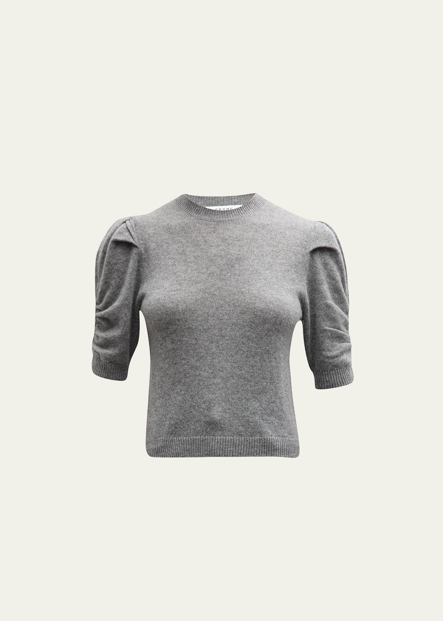 FRAME Ruched Sleeve Recycled Cashmere Blend Sweater Product Image