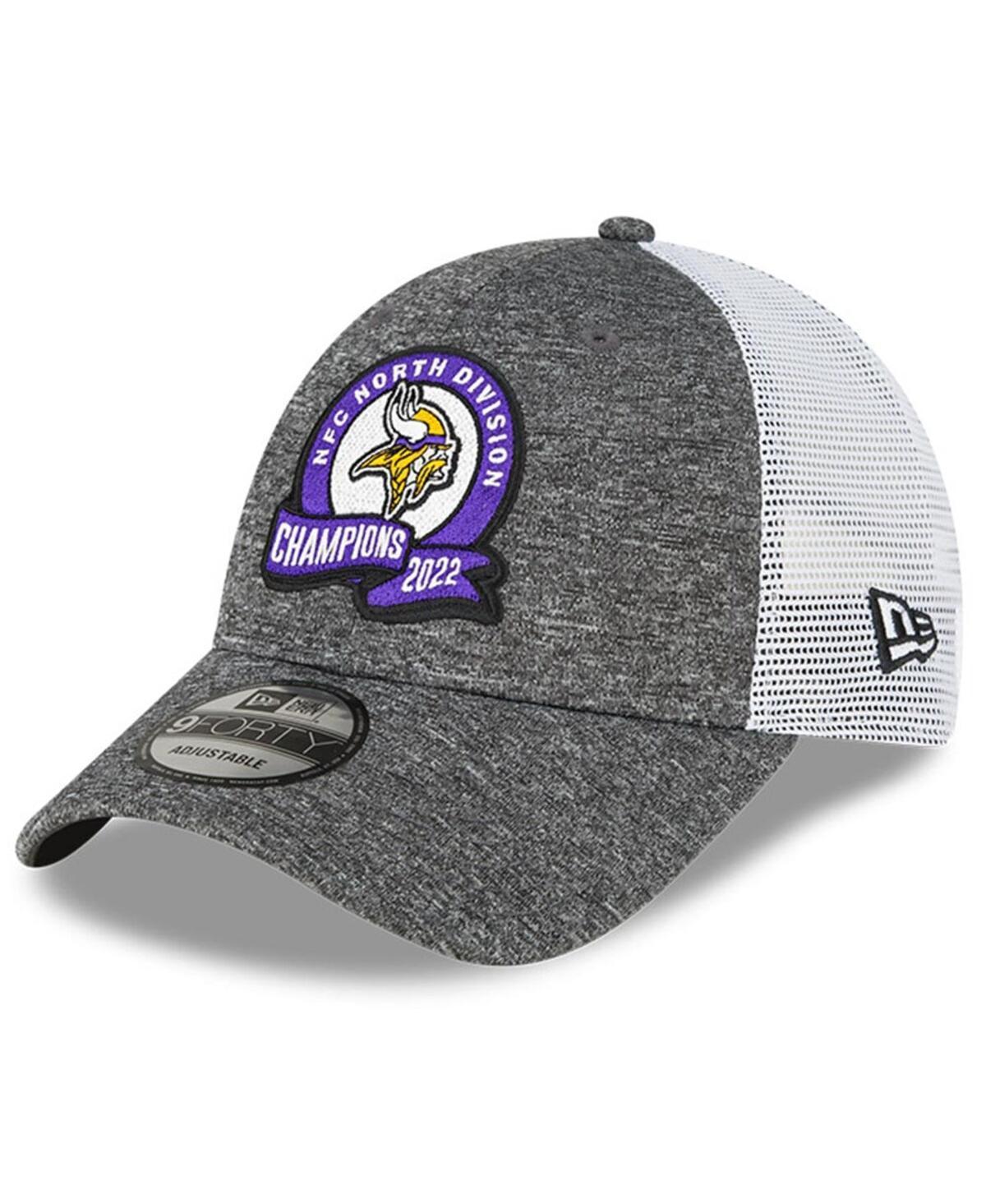 Mens New Era Heather Gray Minnesota Vikings 2022 Nfc North Division Champions Locker Room 9FORTY Adjustable Hat Product Image