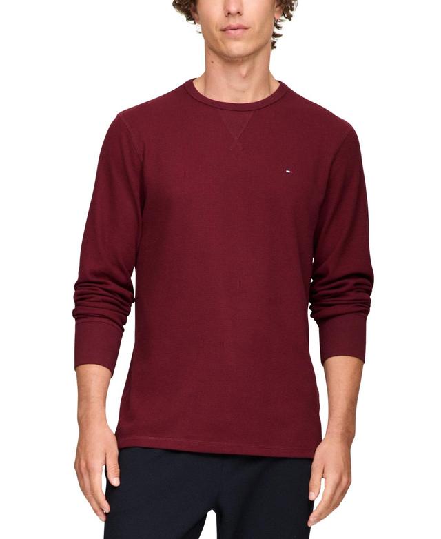 Tommy Hilfiger Mens Waffle-Knit Long-Sleeve Crewneck Top Product Image