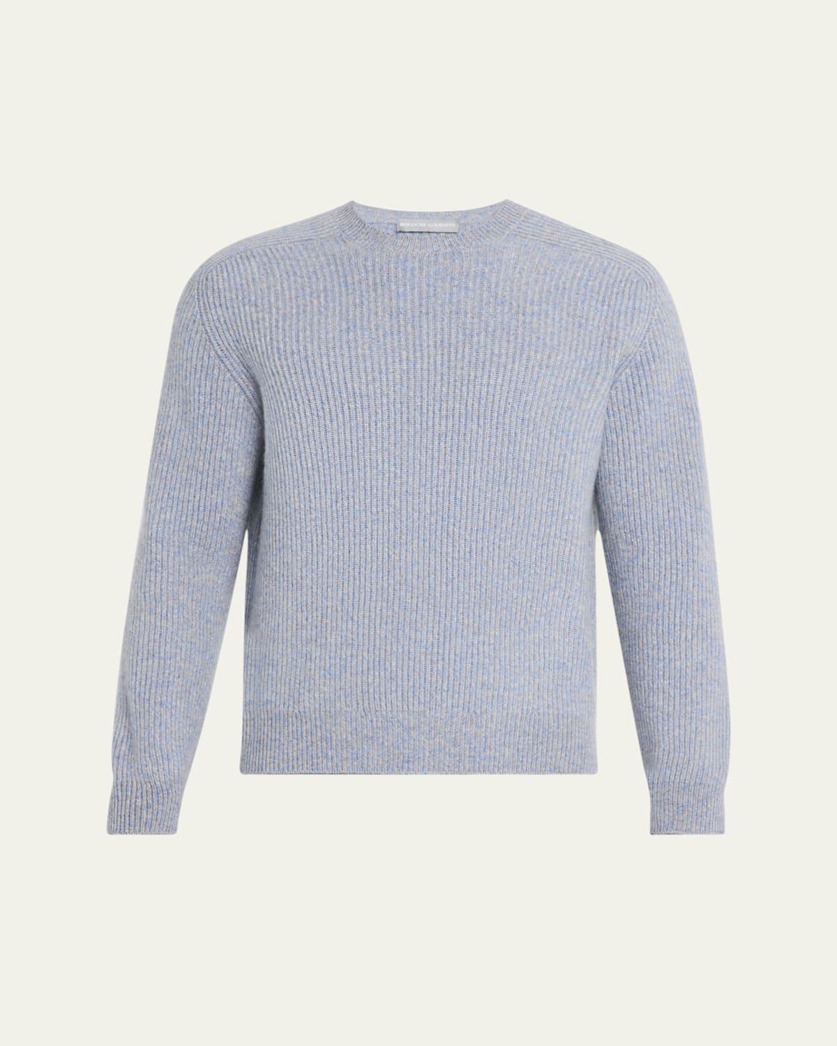 Mens Cashmere Ribbed Crewneck Sweater Product Image