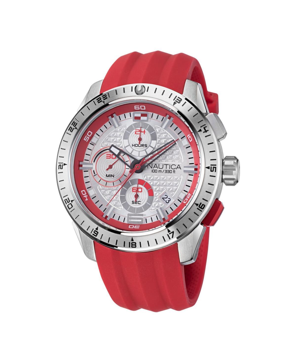 Nautica Mens Red Silicone Strap Watch 47.5mm Product Image