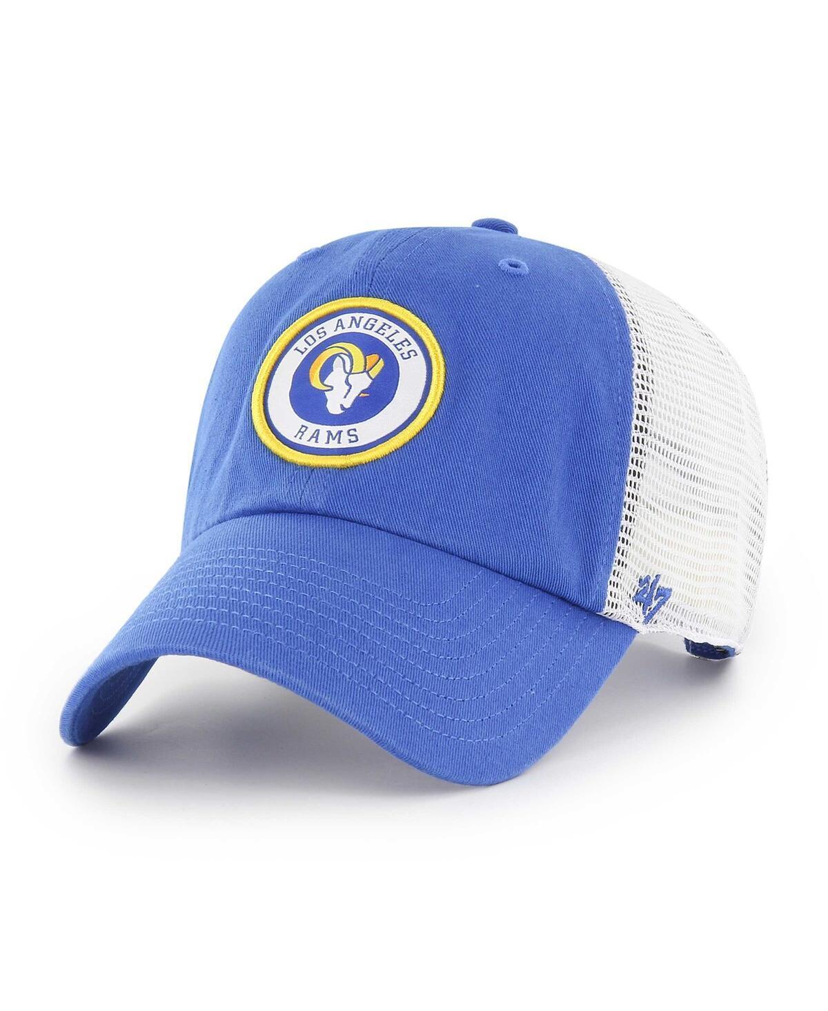 Mens 47 Brand Royal Los Angeles Rams Highline Clean Up Trucker Snapback Hat - Royal Product Image