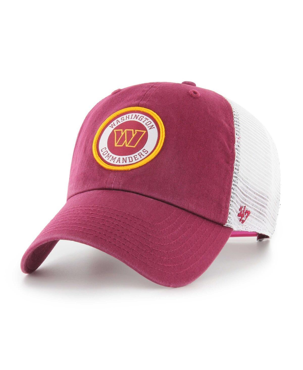 Mens 47 Burgundy/White Washington Commanders Highline Clean Up Trucker Snapback Hat Product Image