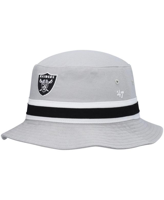 Mens 47 Brand Silver Las Vegas Raiders Striped Bucket Hat Product Image