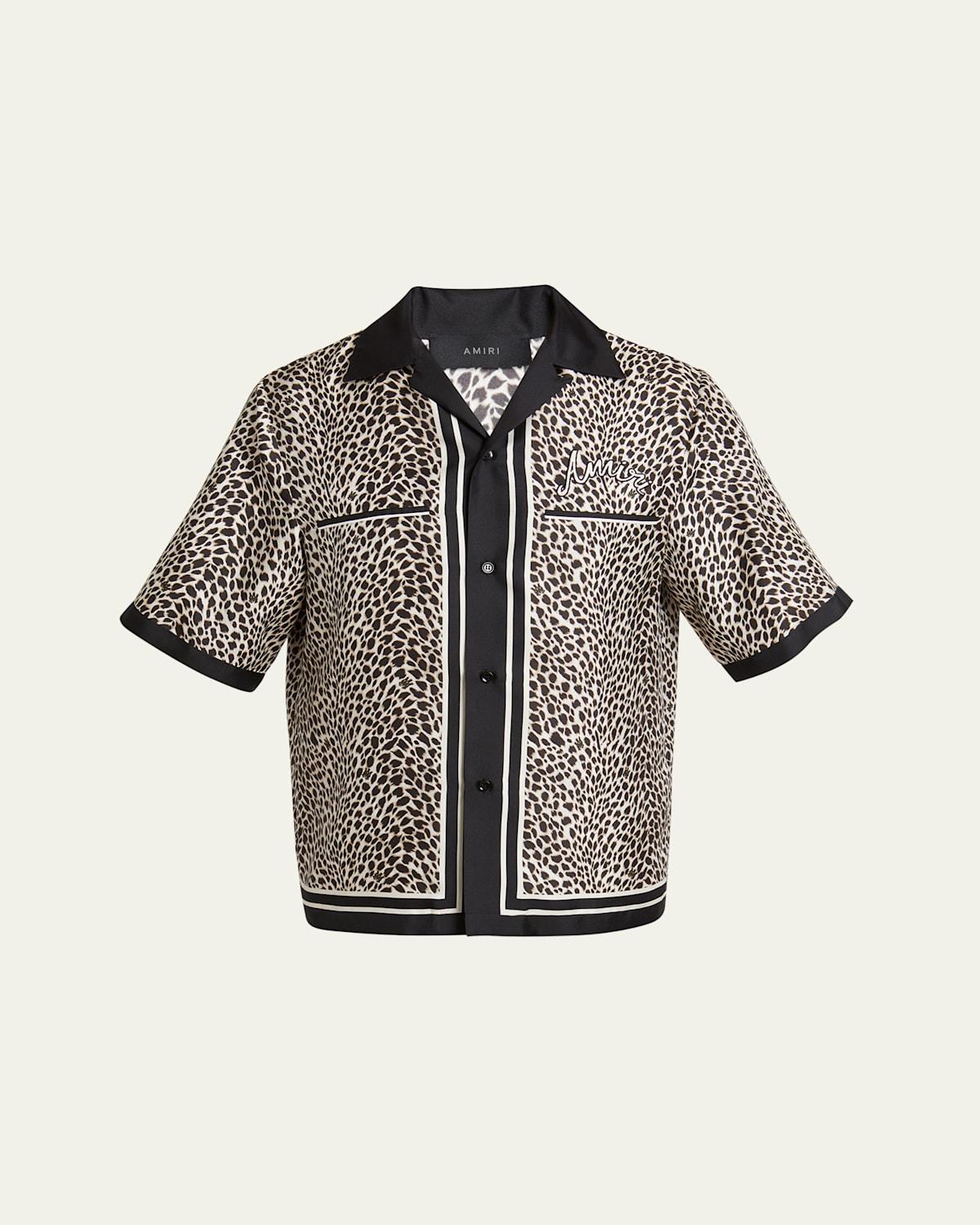 Mens MA Leopard Silk Bowling Shirt Product Image