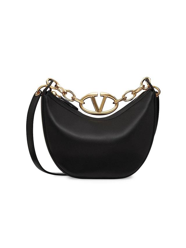 Womens VLogo Moon Mini Hobo Bag in Nappa Leather Product Image