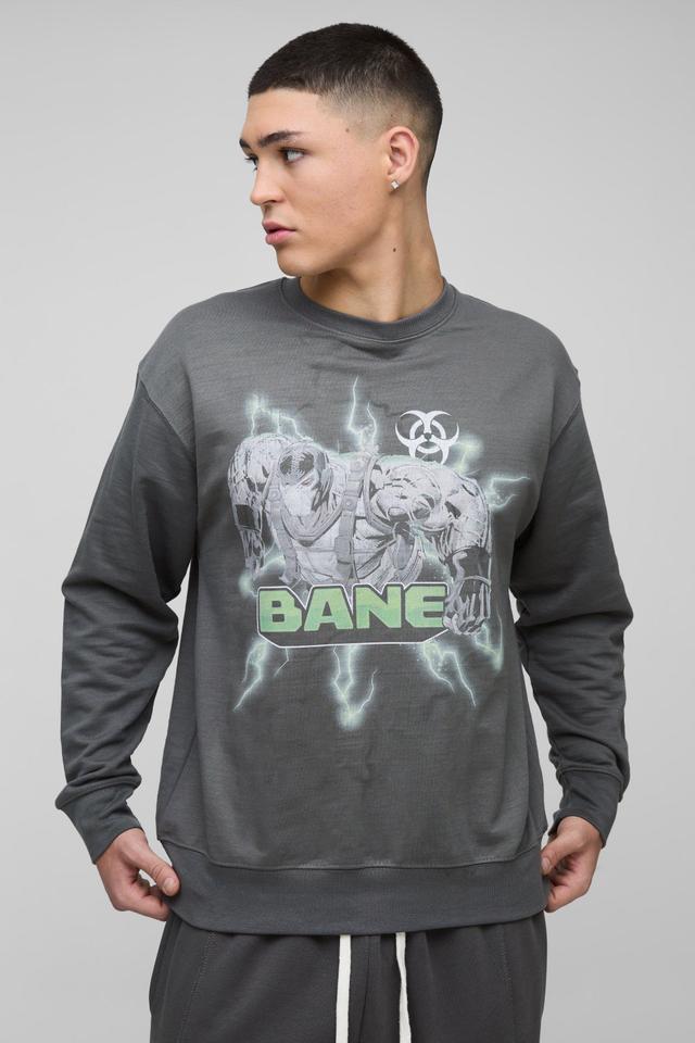 Bane License Print Sweatshirt | boohooMAN USA Product Image