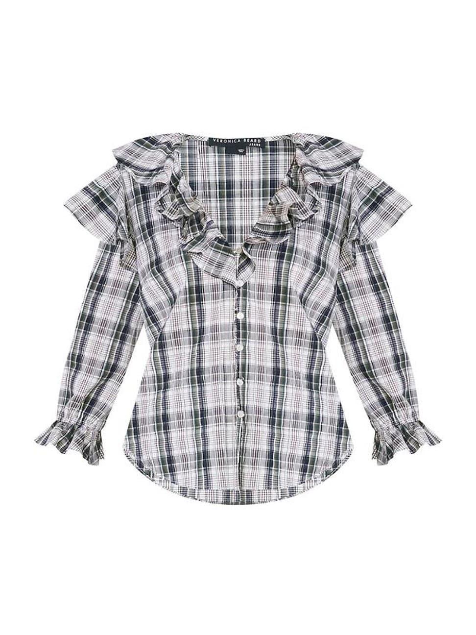 Womens Itha Ruffled Plaid Top product image