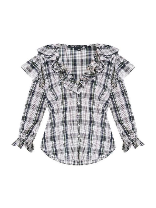 Womens Itha Ruffled Plaid Top Product Image