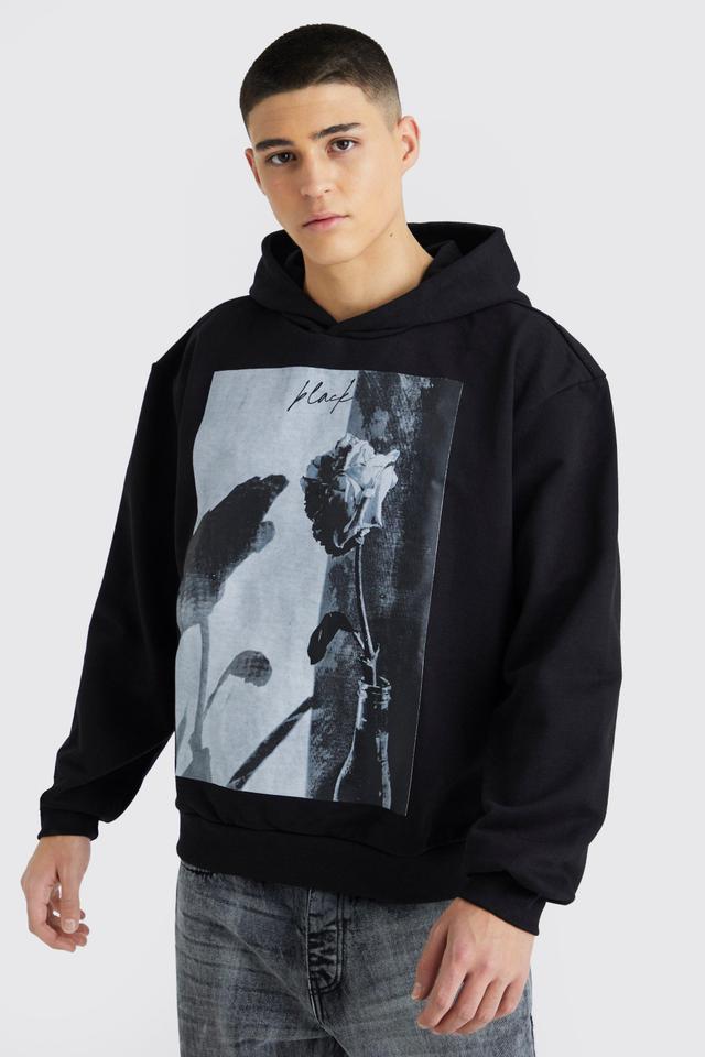 Oversized Boxy Heavyweight Graphic Hoodie | boohooMAN USA Product Image