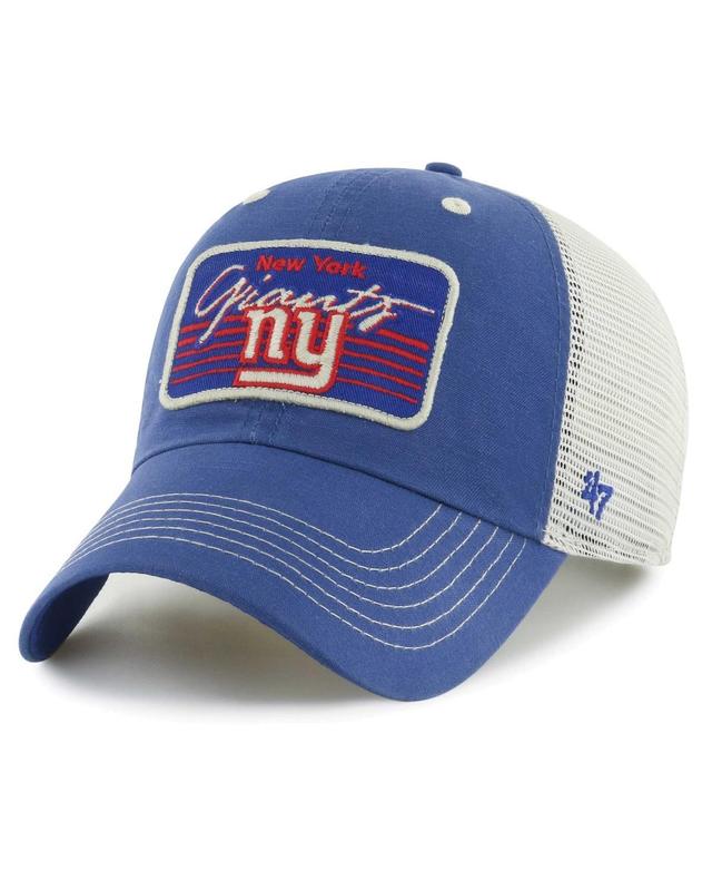 Mens 47 Brand Royal Distressed New York Giants Five Point Trucker Clean Up Adjustable Hat - Royal Product Image