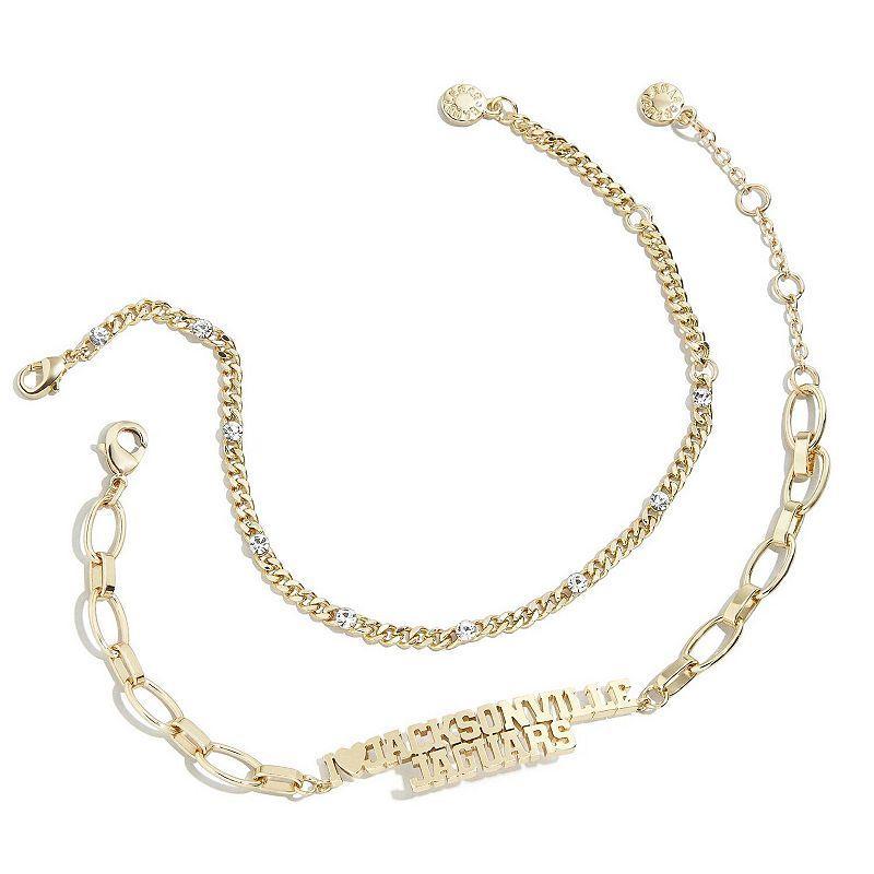 Womens Wear by Erin Andrews x Baublebar Gold-Tone Jacksonville Jaguars Linear Bracelet Set Product Image