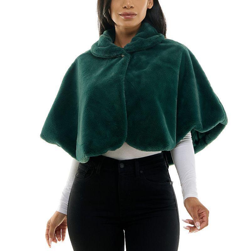 Womens Nina Leonard Faux-Fur Capelet Product Image