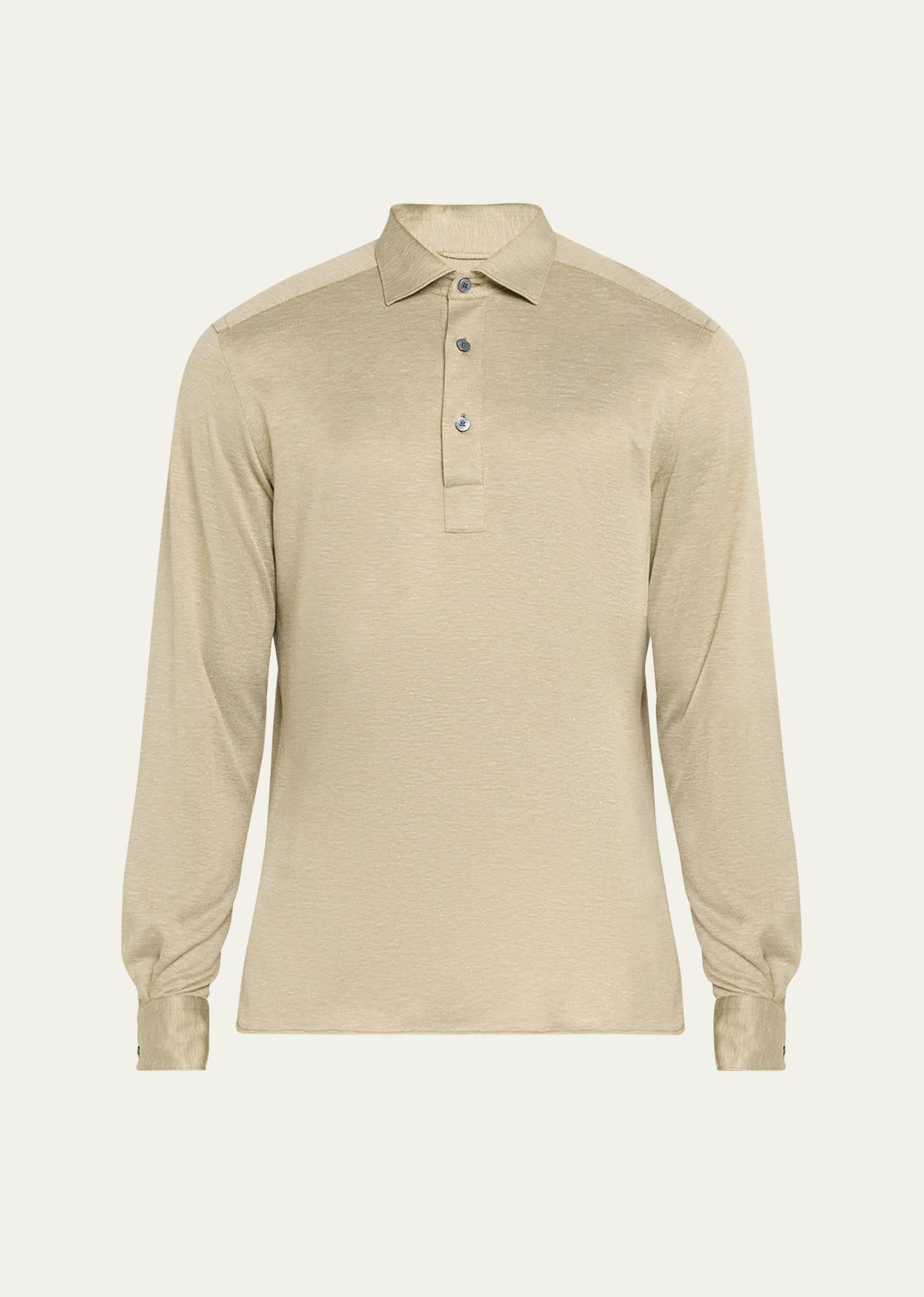 Mens Crossover Blend Long-Sleeve Polo Shirt Product Image