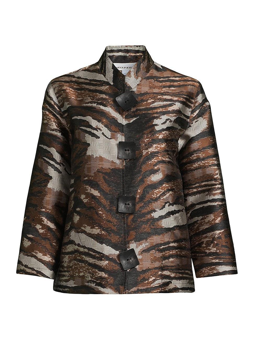 Womens Tigress Jacquard Button-Up Jacket Product Image