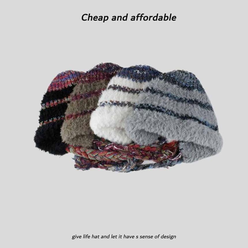 Striped Knit Trapper Hat Product Image