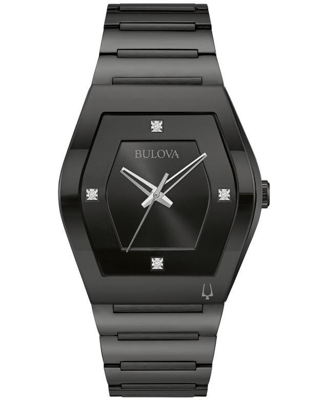 Men's Bulova Modern Gemini Diamond Accent Black Watch with Tonneau Dial (Model: 98D177) Product Image