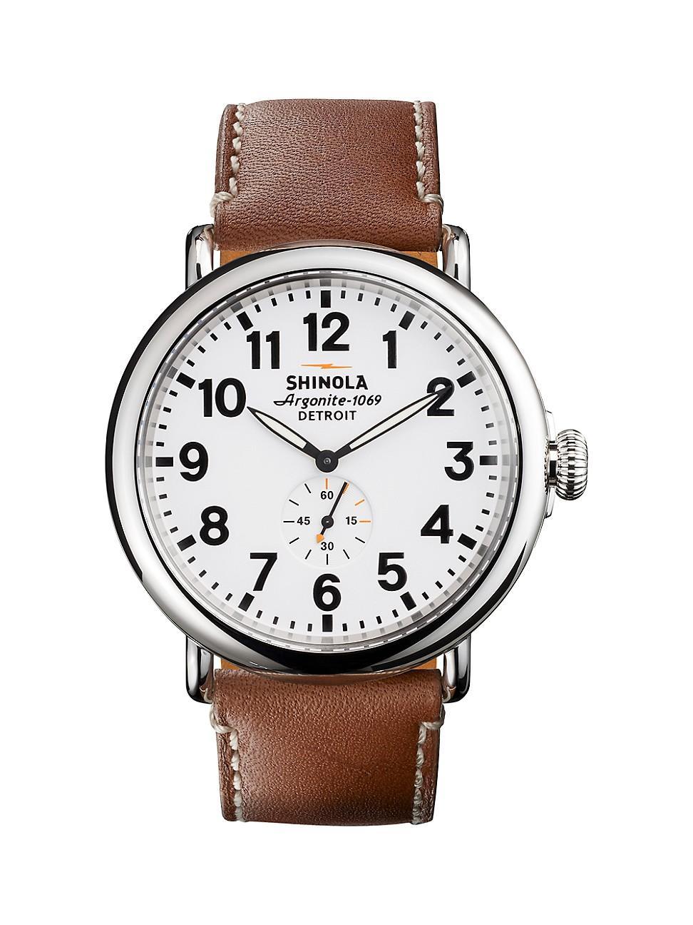 Shinola The Runwell Leather Strap Watch, 47mm Product Image