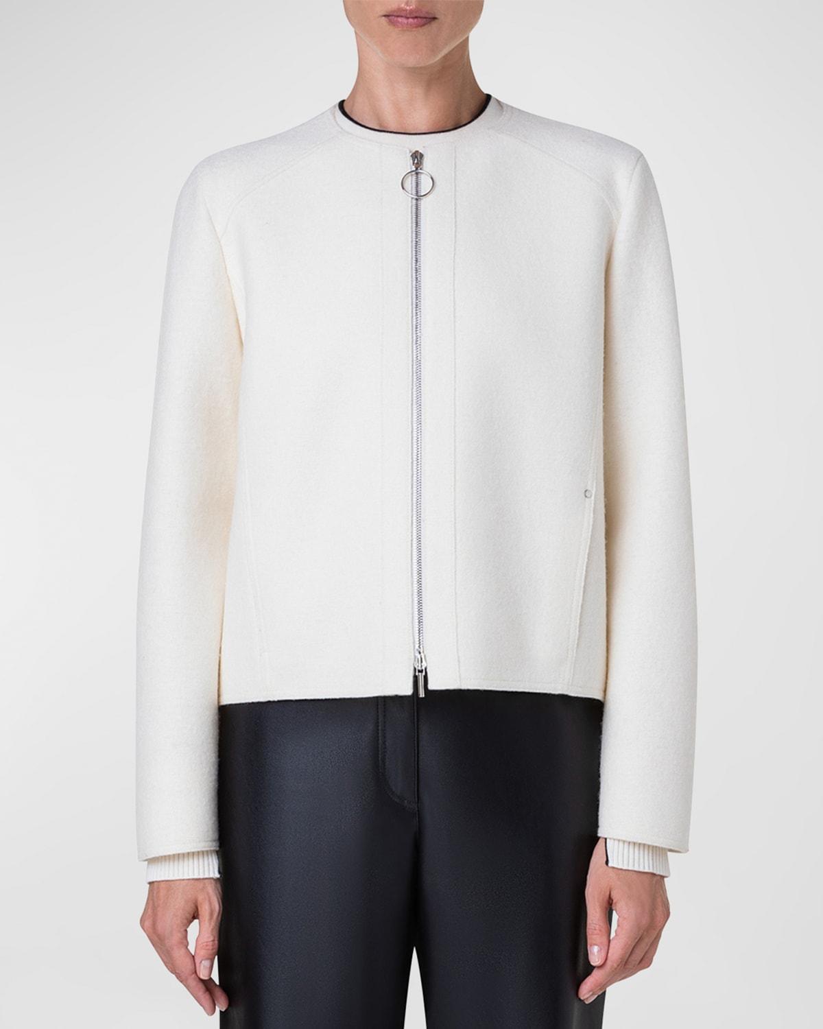 Akris punto Boiled Wool Zip Jacket Product Image