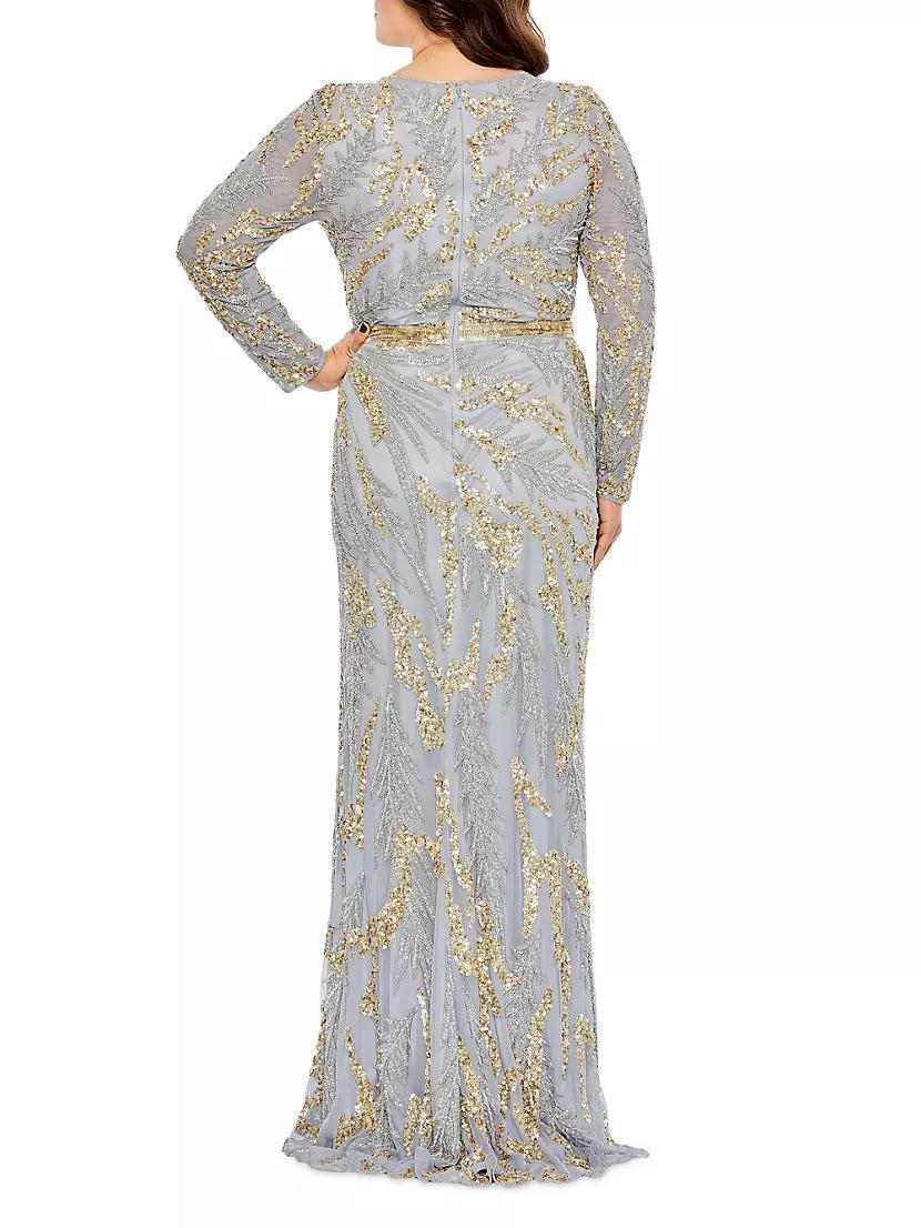 Plus Fabulouss Sequin Leaf Gown Product Image