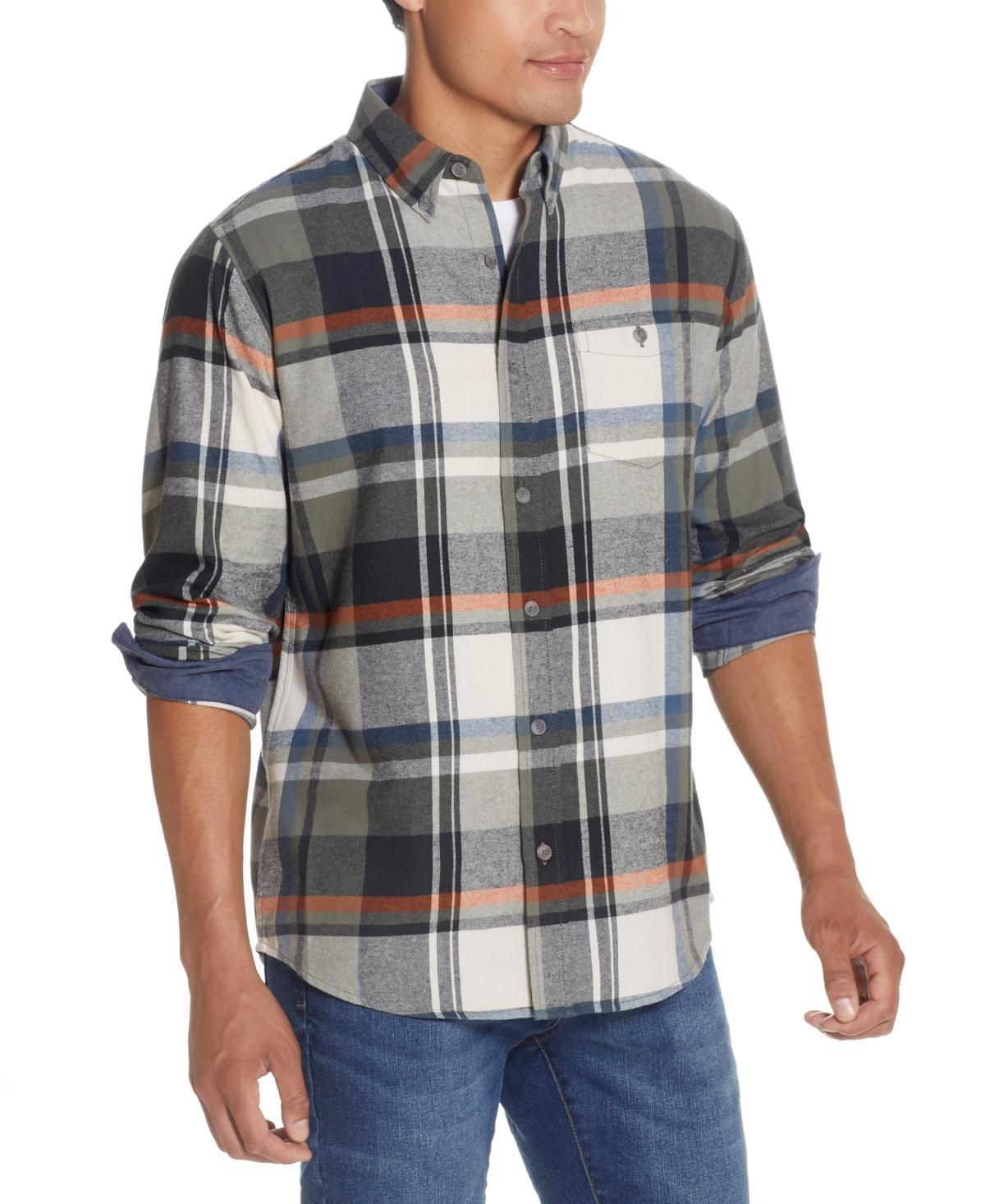 Weatherproof Vintage Mens Regular-Fit Plaid Button-Down Flannel Shirt Product Image