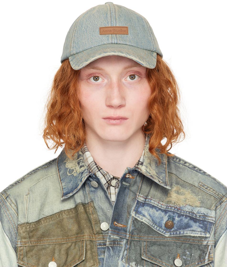 Logo-patch Denim Cap In Buf Blue/beige Product Image