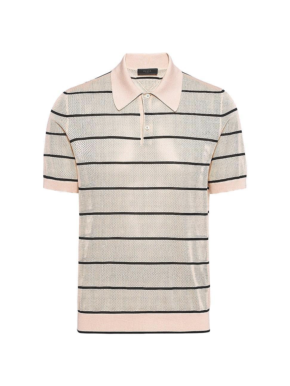 Mens Silk and Cotton Knit Polo Shirt Product Image