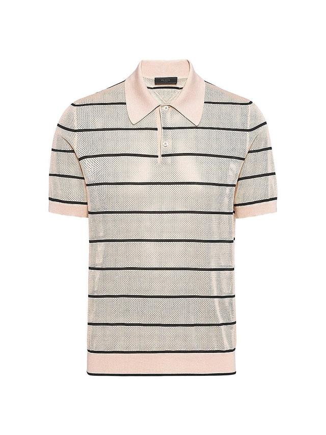 Mens Silk and Cotton Knit Polo Shirt Product Image