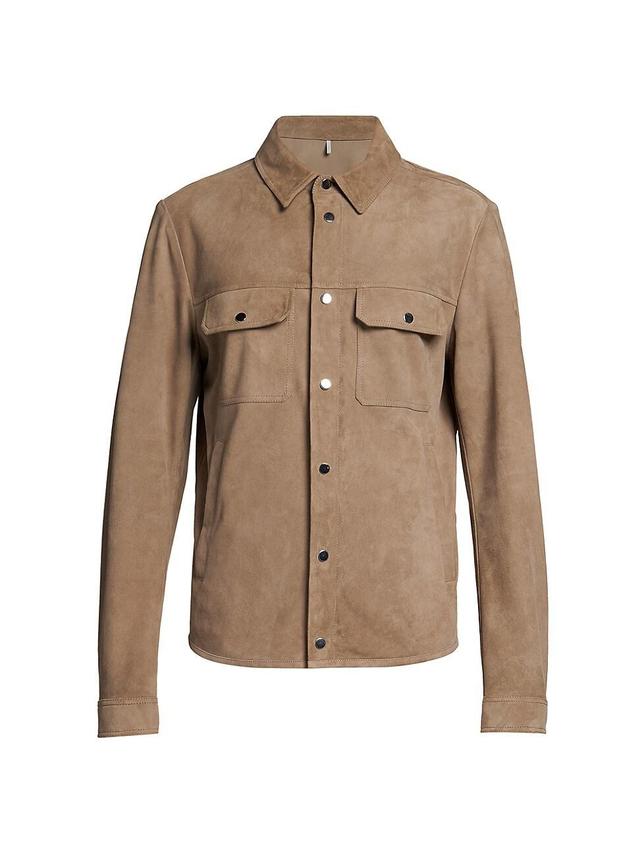 Mens Corborant Suede Shirt Jacket Product Image