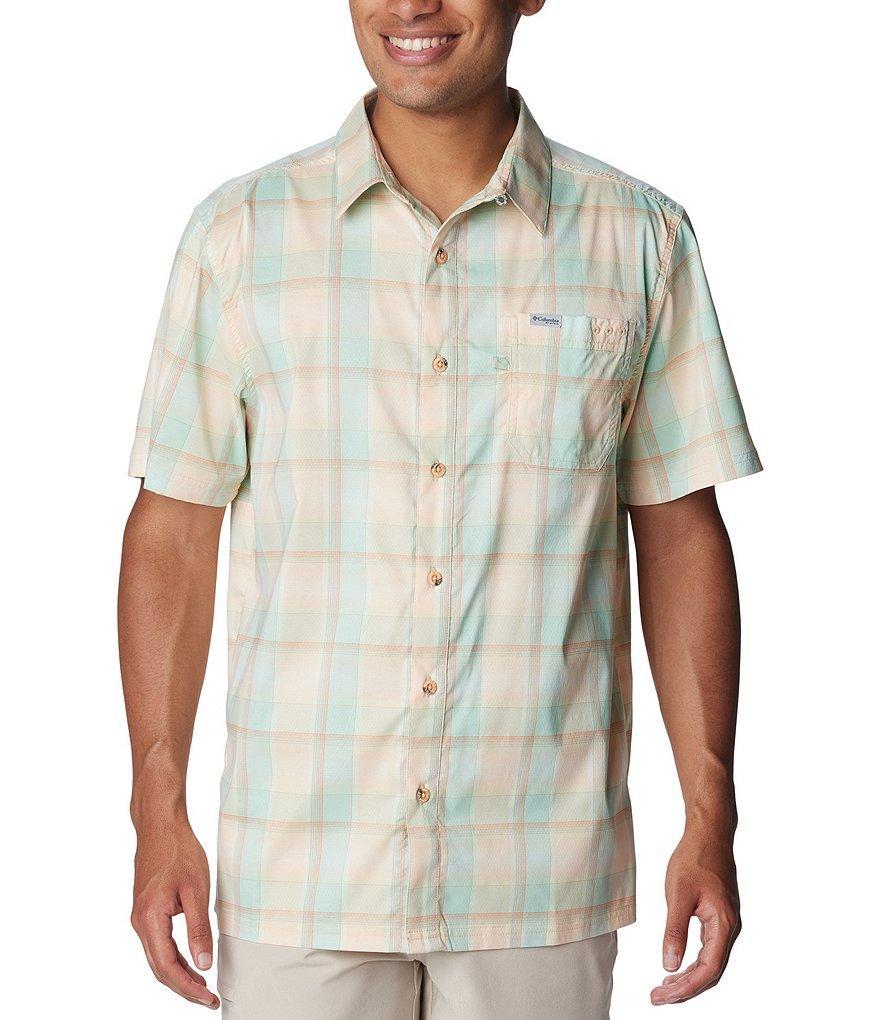 Columbia Super Slack Tide™ Short Sleeve Ombre Checked Woven Camp Shirt Product Image