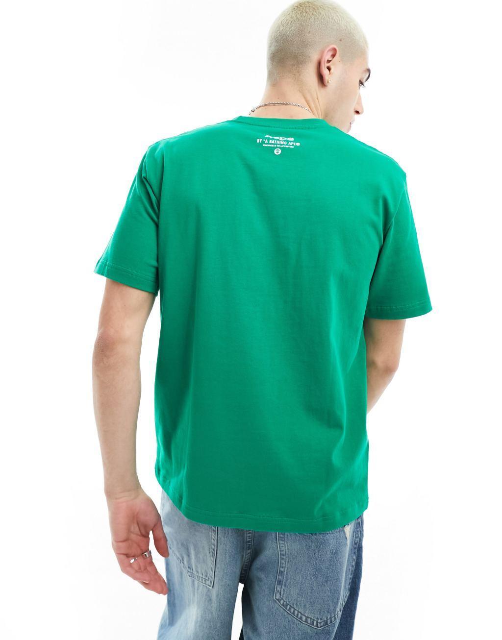 Aape By A Bathing Ape regular fit short sleeve t-shirt with front print in green Product Image