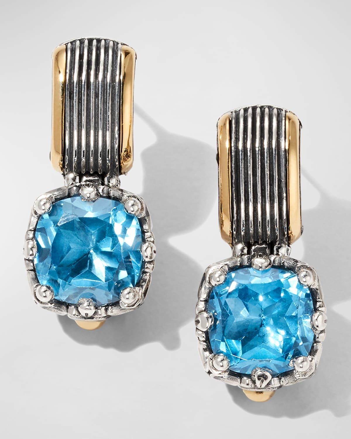 Womens Delos 2.0 Utopia 18K Gold, Sterling Silver & Blue Topaz Drop Earrings Product Image