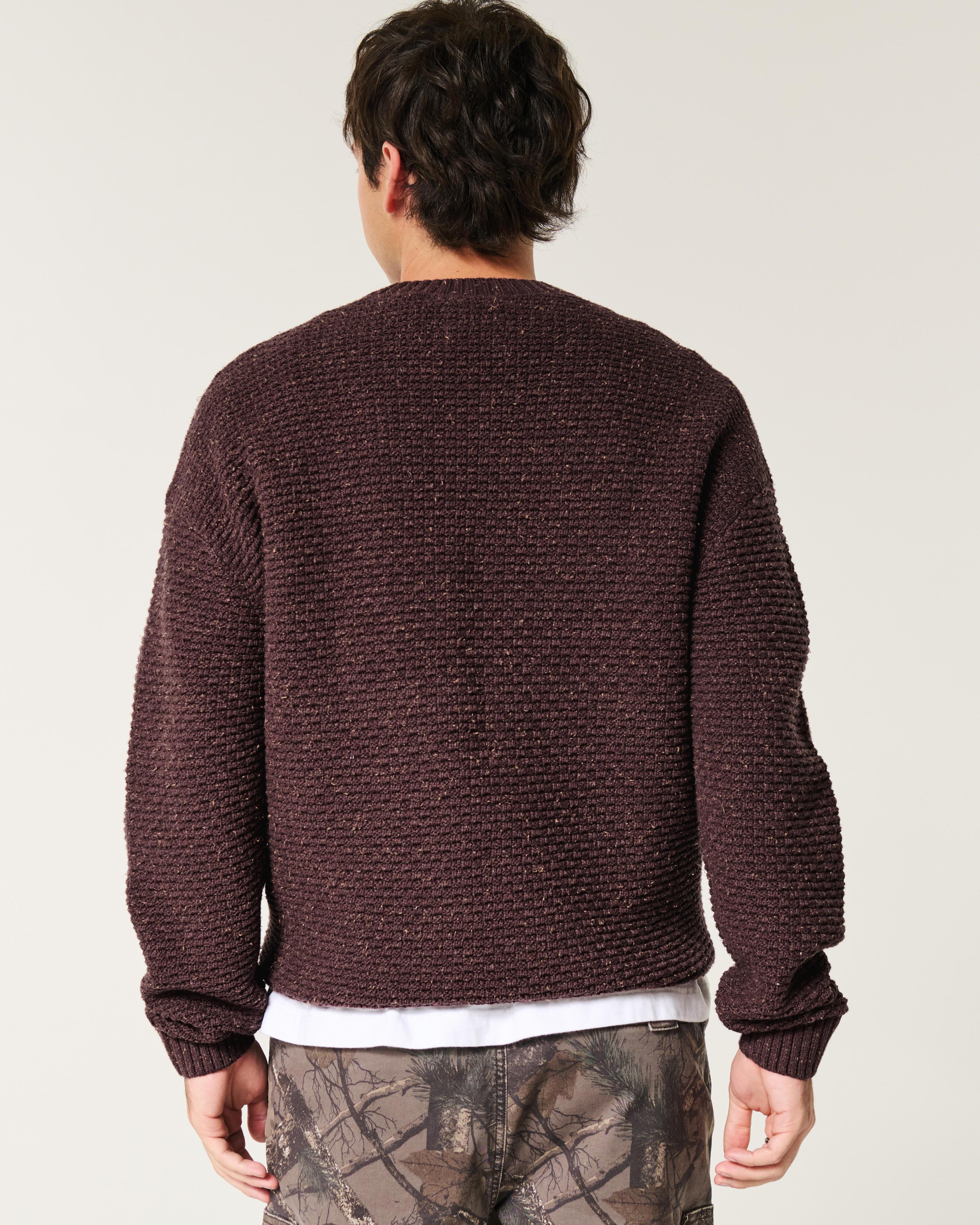 Boxy Cable-Knit Crew Sweater Product Image