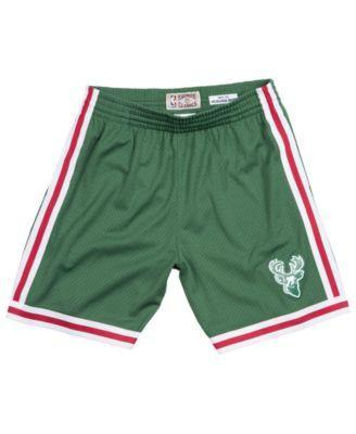 Men's Mitchell & Ness Hunter Green Milwaukee Bucks Hardwood Classics Primary Logo Swingman Shorts, Size: 2XL, Team Product Image