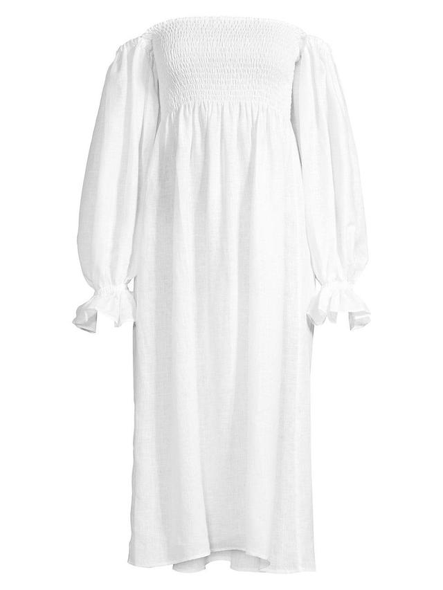 Womens Atlanta Smocked Linen Dress Product Image