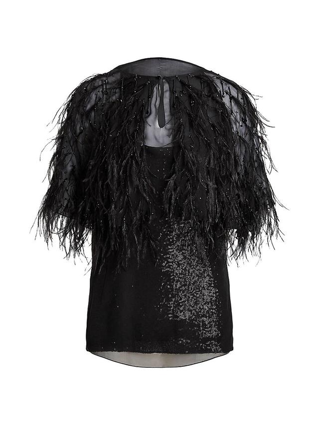 Womens Kerenza Feathered Silk Top Product Image