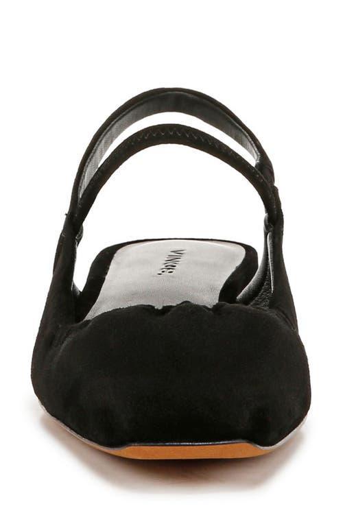 Venice Suede Slingback Ballerina Flats In Black Suede Product Image