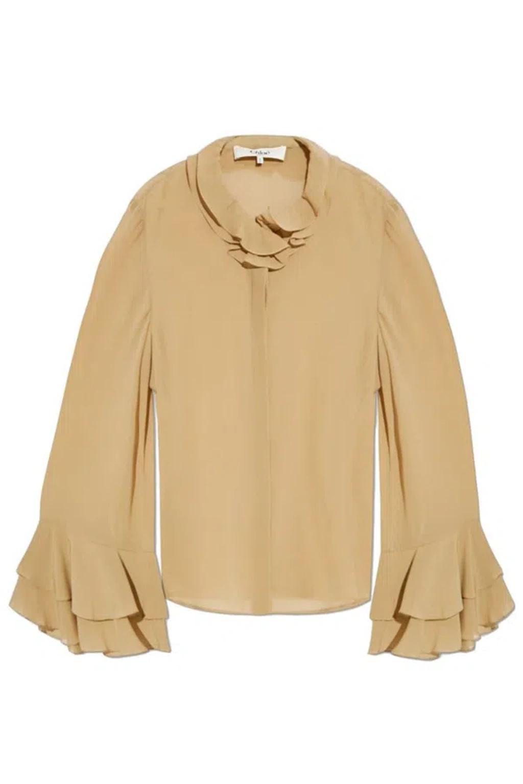 CHLOÉ Ruffled Long In Beige Product Image