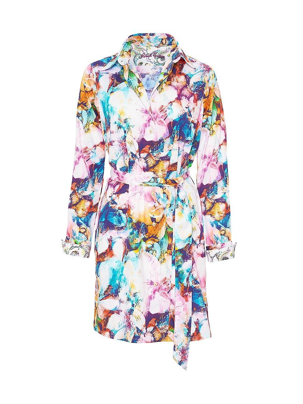 Womens Charlotte Floral Cotton Long-Sleeve Dress Product Image