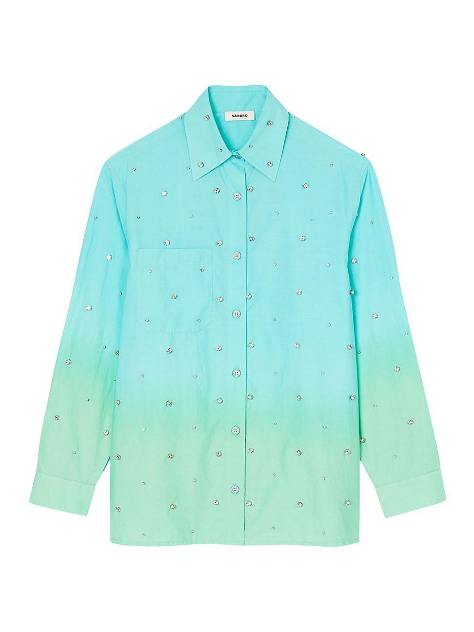 Womens Rhinestone Dip Dye Shirt Product Image