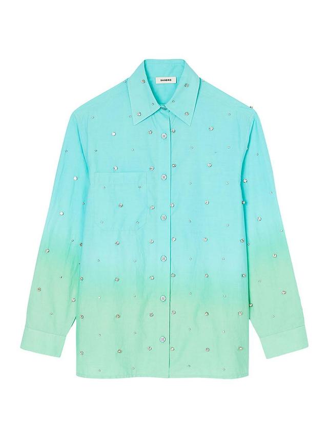 Womens Rhinestone Dip Dye Shirt Product Image